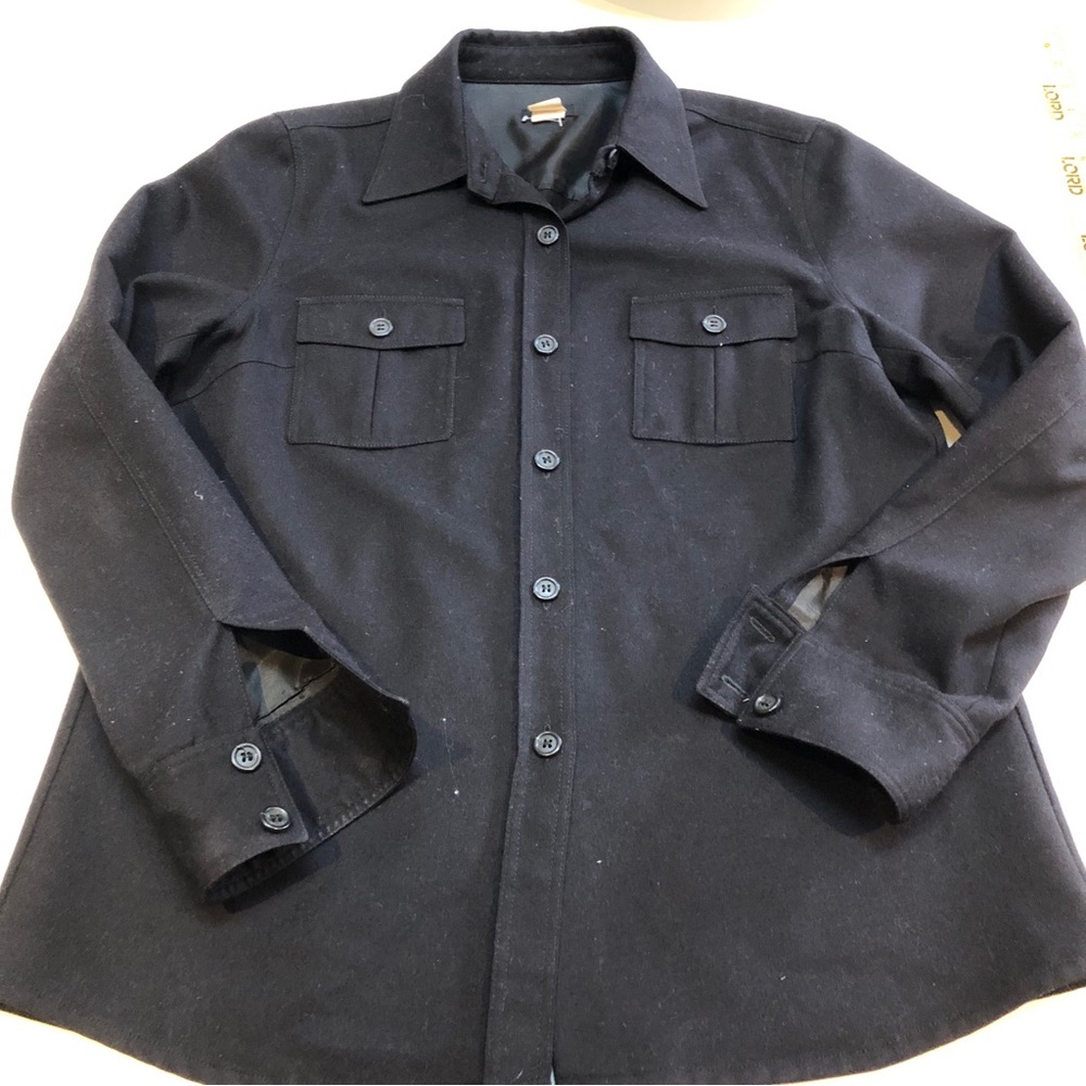 J.Crew black wool button down shirt Sz S